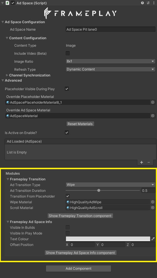 Ad Space Modules